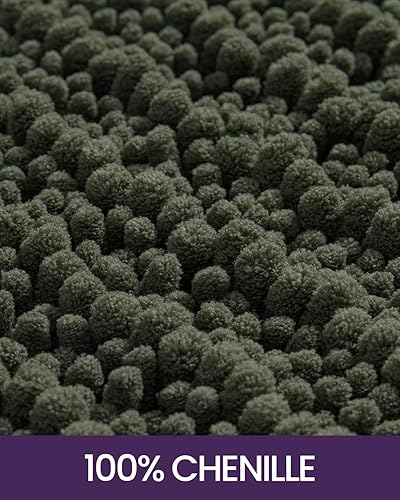 Miniatura 8 de DEXI Alfombra de baño de 24 x 43 pulgadas, tapete de baño absorbente de felpilla gruesa súper suave, antideslizante, lavable a máquina, tapete de