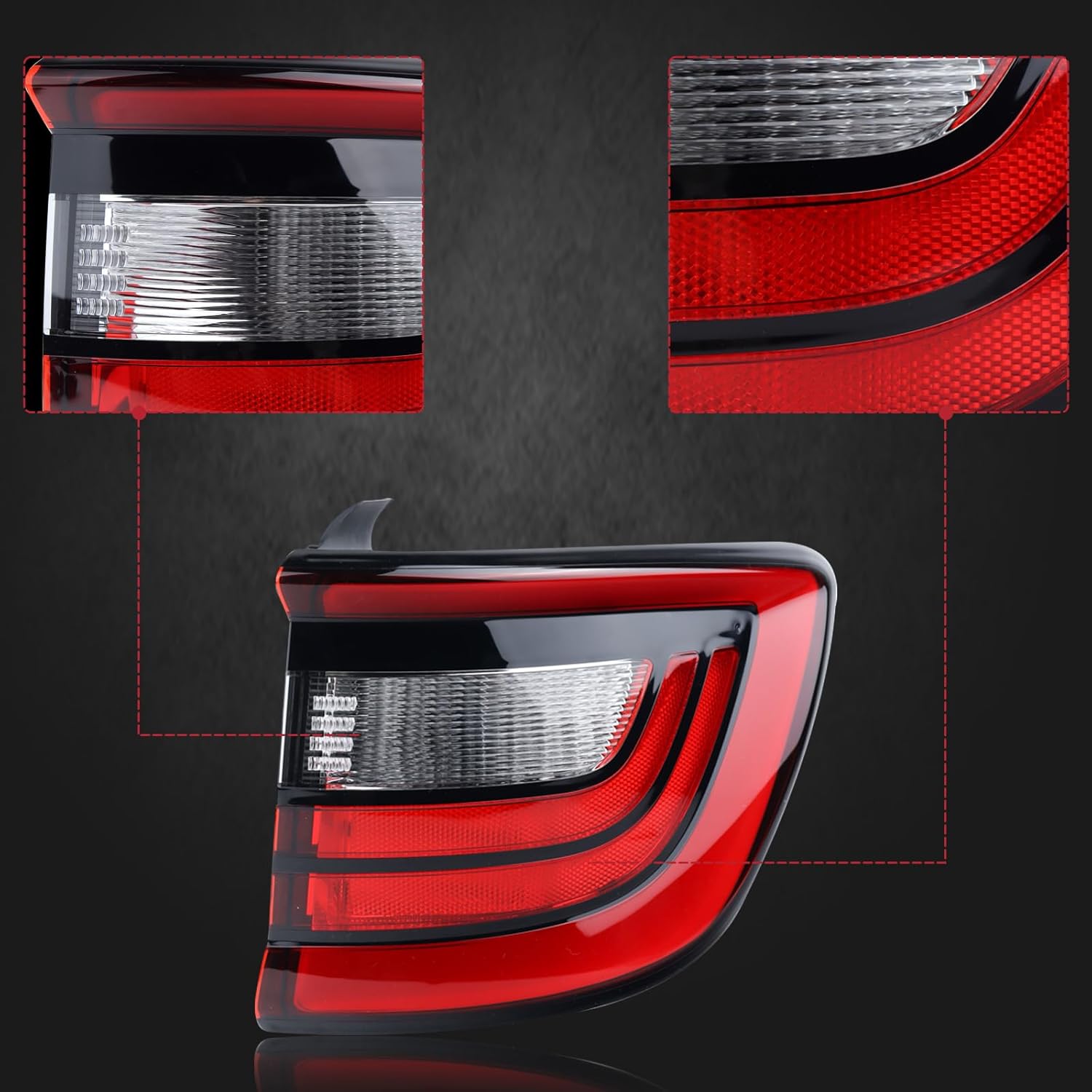Outer LED Tail Light Rear Lamp Assembly Compatible with 2014-2023 Dodge Durango Right Passenger Side 68155948AC 68272126AA