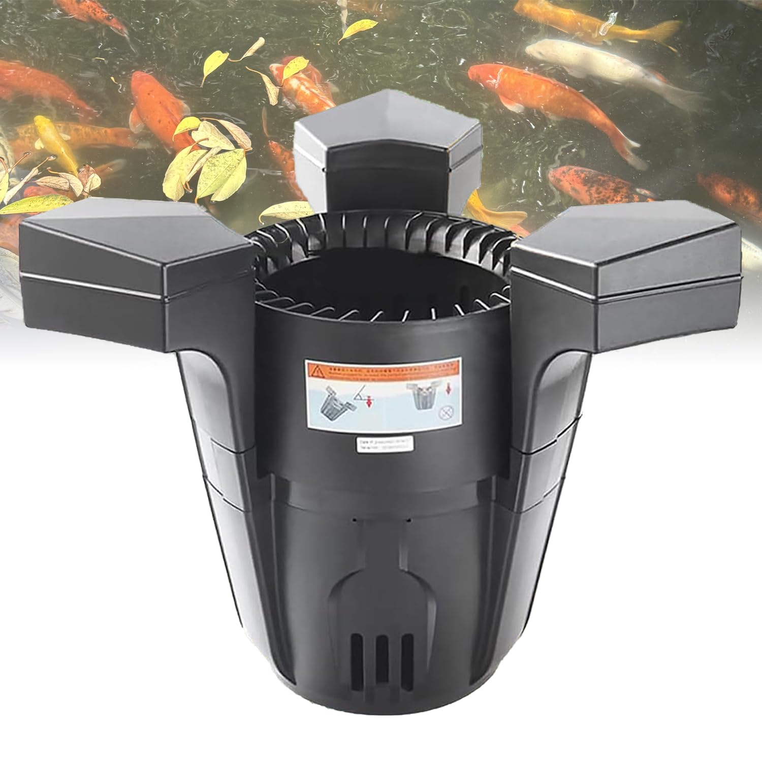 Skimmer galleggiante per laghetti, con pompa, efficiente pulizia della superficie dell'acqua per laghetti e laghi esterni