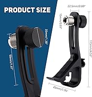 Vista 5 de Facmogu 2 clips de micrófono de tambor, soporte de abrazadera de micrófono ajustable, clip de seguridad para micrófono, soportes de tambor a prueba