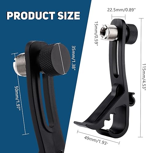 Miniatura 5 de Facmogu 2 clips de micrófono de tambor, soporte de abrazadera de micrófono ajustable, clip de seguridad para micrófono, soportes de tambor a prueba