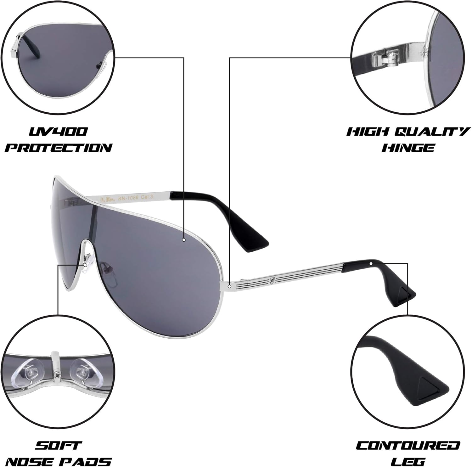 Khan Pedal - One Piece Shield Sunglasses