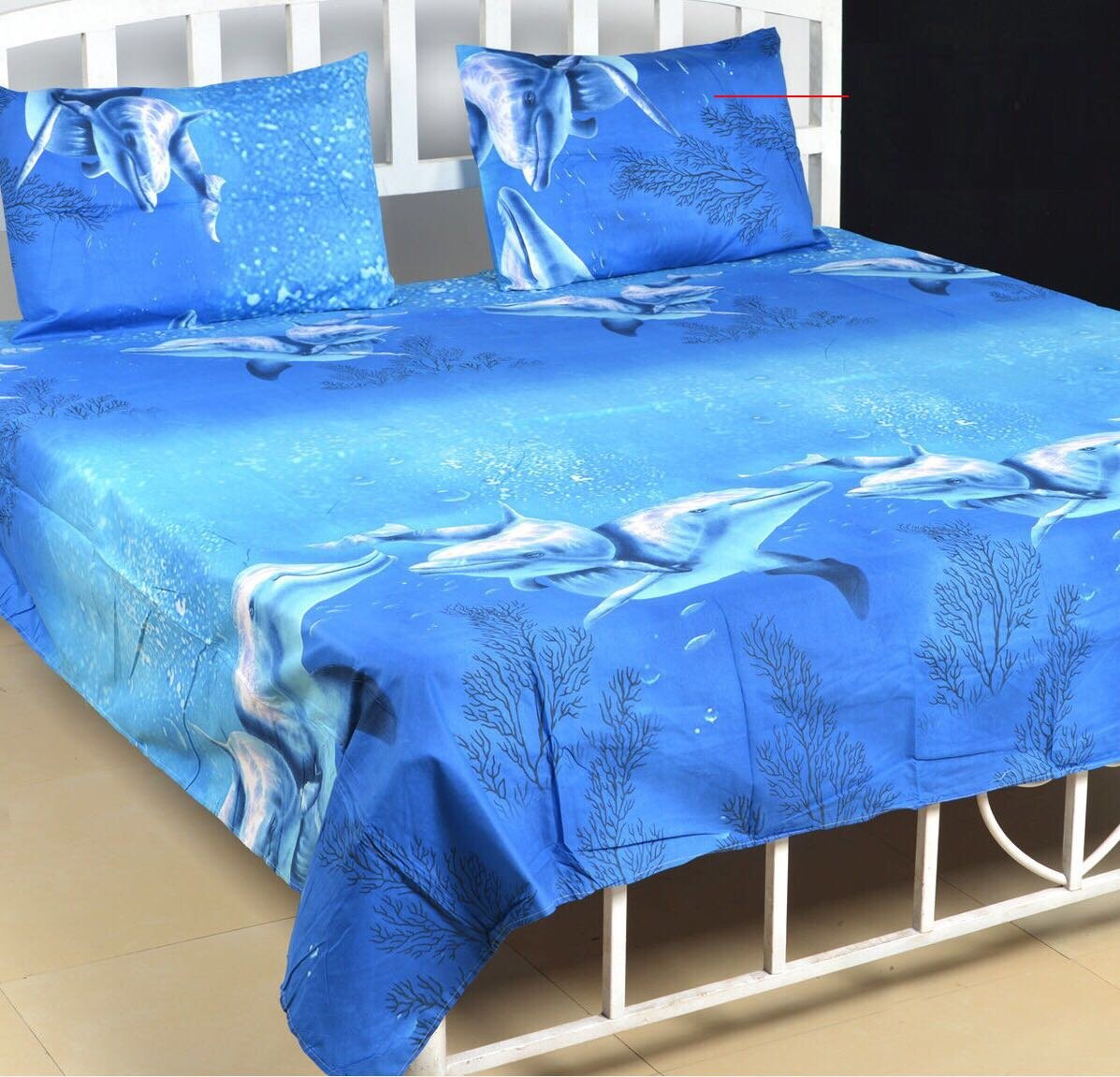 A product of VARDHMAN BI. 1 Double bed sheet with 2 pillow covers Soft