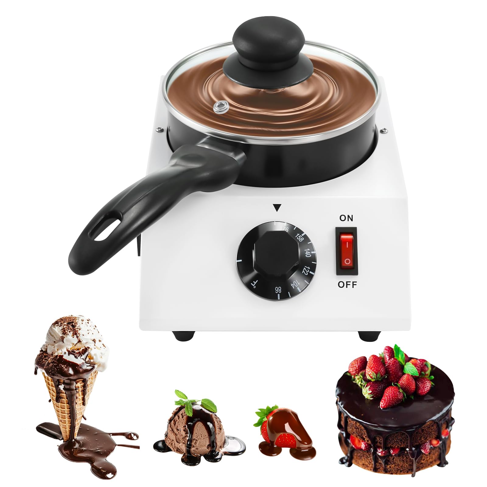 Chocolate Melting Pot Chocolate Tempering Machine Electric Chocolate Melter, 80W Chocolate Melting Machine Melter Pot