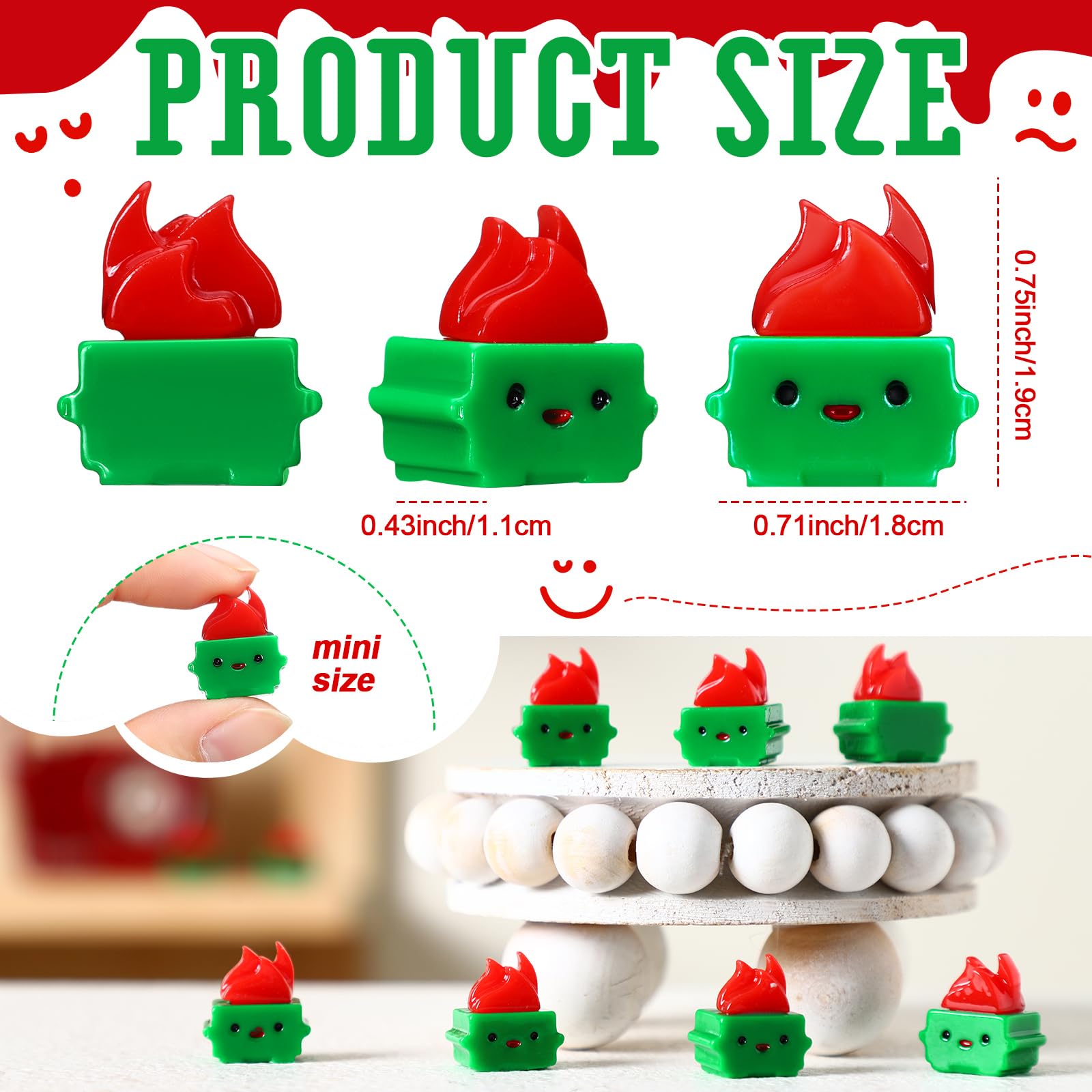 Simgoing 50 Pcs Mini Resin Dumpster Figurines Bulk Miniature Resin Trash Shape Mini Dumpster Desk Accessories Funny Employee Appreciation Gifts for Office Coworkers Teacher Nurse (Green)