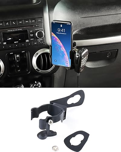 Savadicar JK - Soporte multifunción para teléfono para bebidas, organizador de soporte atornillado 3 en 1, soporte para teléfono celular compatible