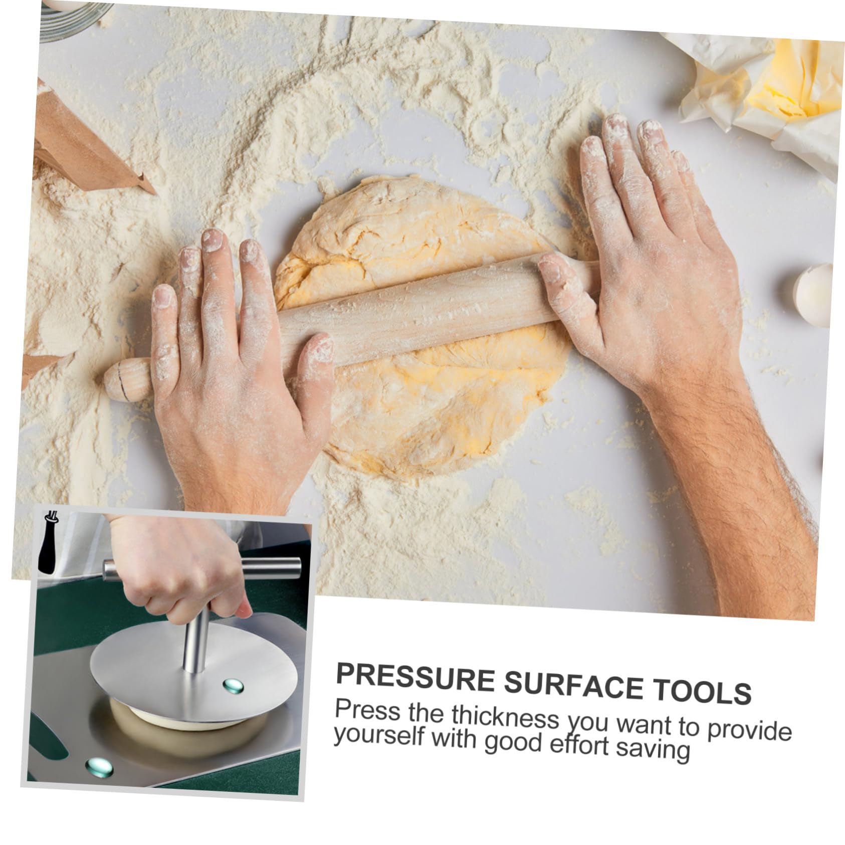 TOYANDONA Prensa De Repostería De Acero Inoxidable 15 Cm Diámetro Antideslizante Sin Olor Para Hacer Pasteles y Hamburguesas Utensilio Profesional De Cocina Hogar