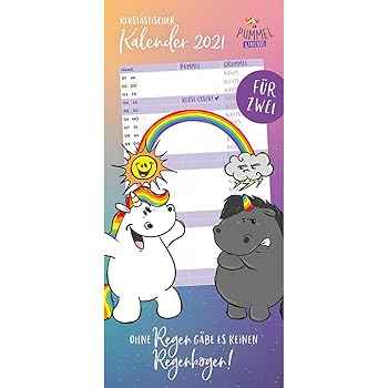 Pummel Friends Wandkalender Fur Zwei 2021 34 5 X 16 Cm Amazon De Burobedarf Schreibwaren einhorn kalender 2021 pummel