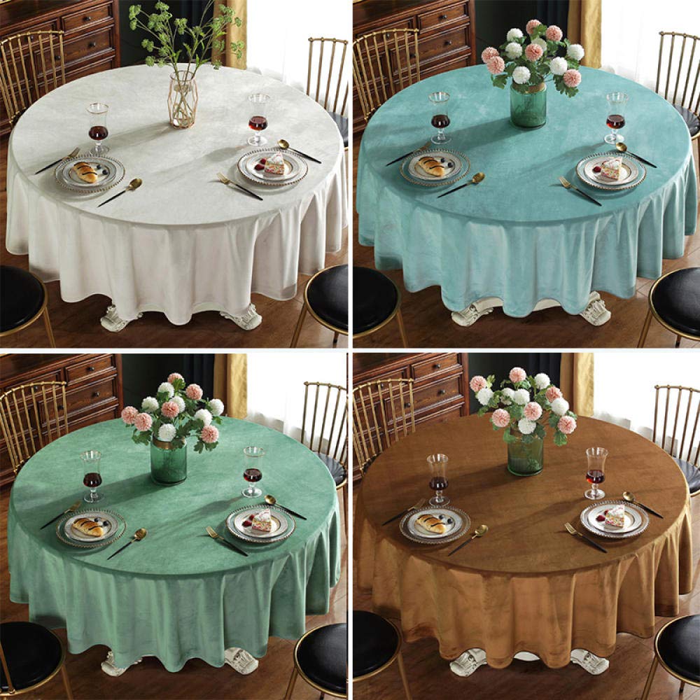 Mantel redondo de terciopelo – Elegante mantel de tela de color sólido de 240 cm de diámetro para uso en casa, restaurante y hotel, perfecto para mesas redondas de 180 a 200 cm
