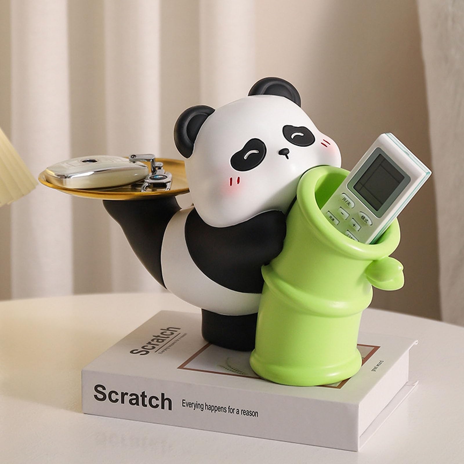 Taca na klucze Panda, kreatywny materiał żywiczny Taca na drobiazgi na biurko, Taca Rzeźba pandy z żywicy, Taca na klucze do przechowywania biżuterii w przedpokoju, Ozdoba Salon