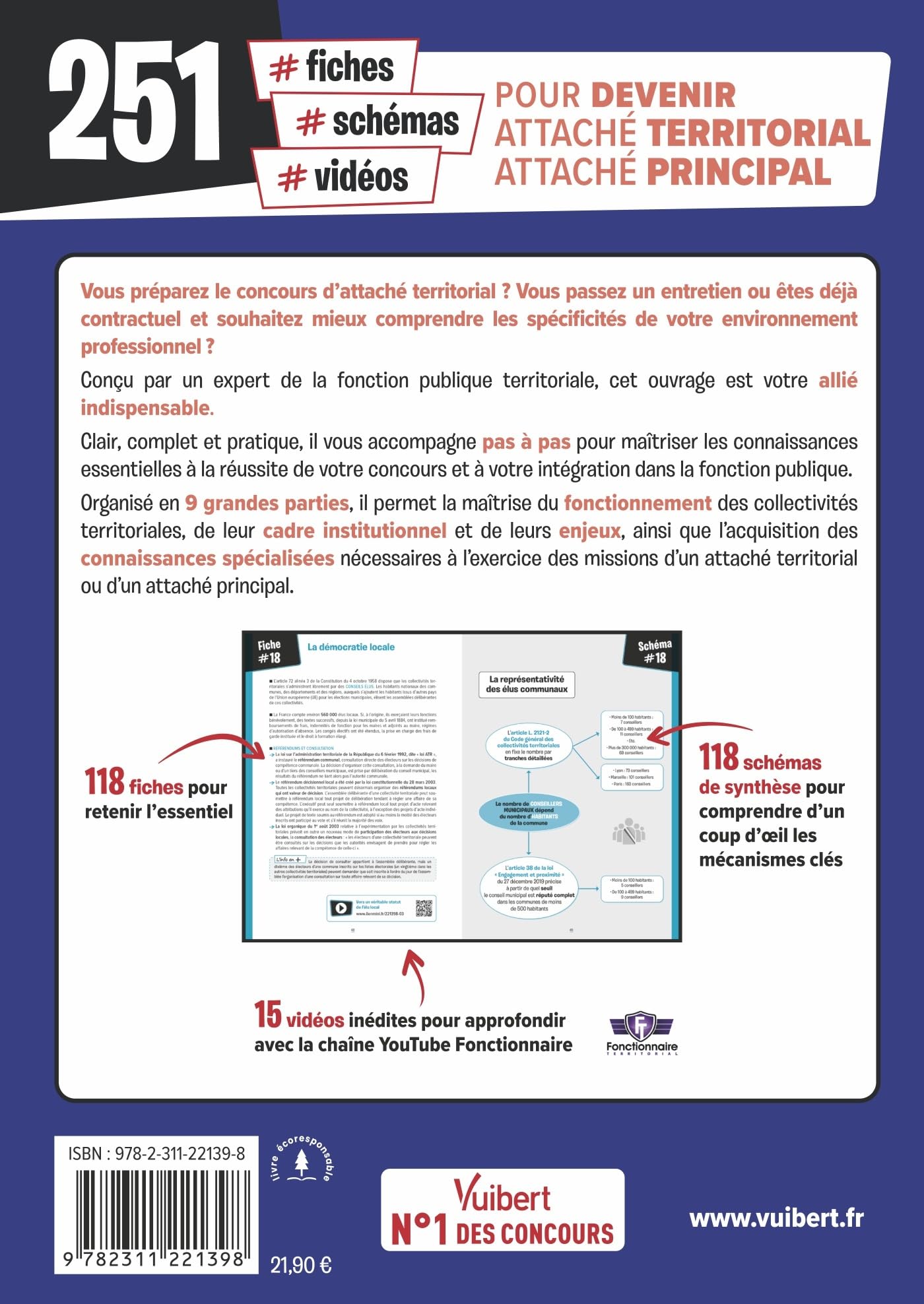251 fiches, schémas et vidéos pour devenir attaché territorial, attaché principal: Concours, examens et recrutements. Toutes les connaissances attendues en un clin d’œil