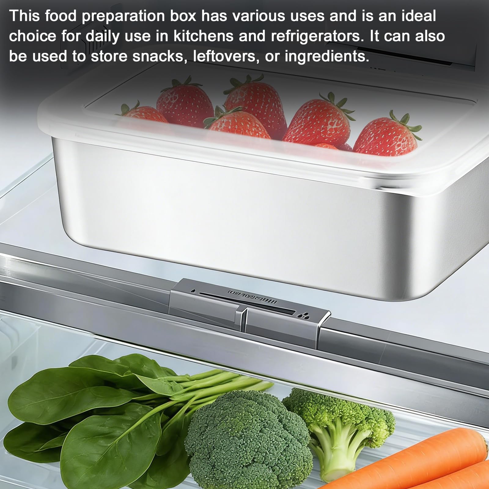 Barattolo in acciaio inox da 1100 ml: 6 contenitori per alimenti con coperchio, design monopezzo, contenitore per alimenti con coperchio trasparente, per cucina e magazzino, 18 × 13 × 6 cm
