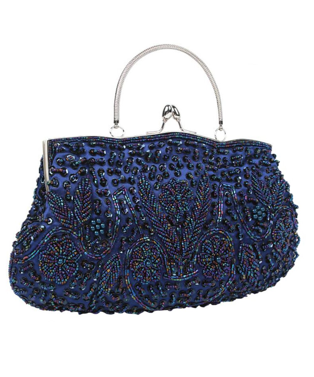 Satin Purse Evening Handbags Wedding Bag Beaded Sequins Clutch for Party