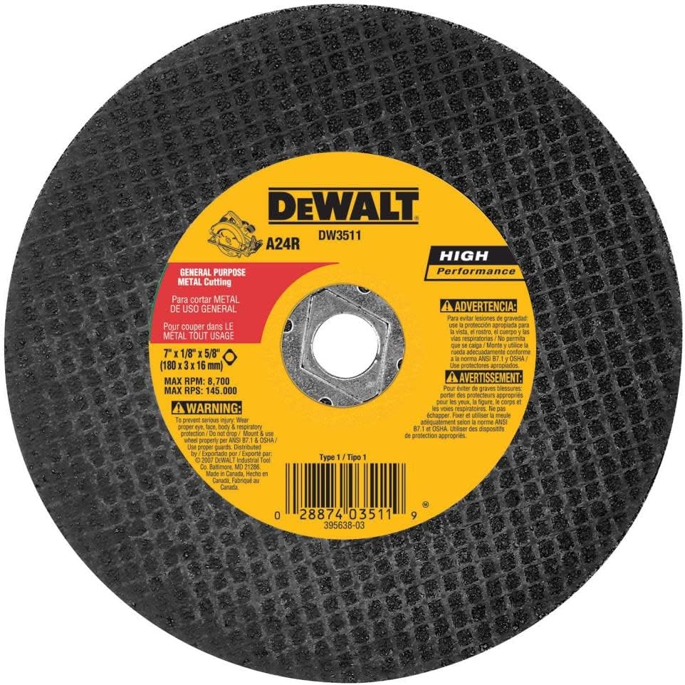 DEWALT DW8056 7Inch Extended Performance Metal Abrasive Saw Blades