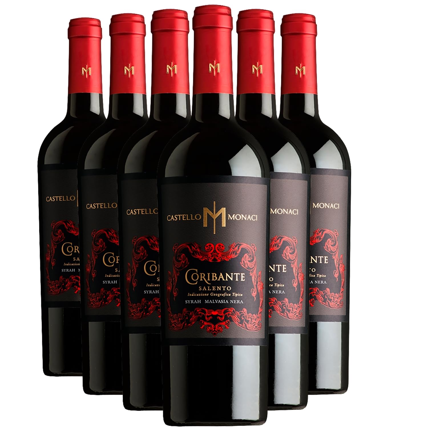 Salento Coribante Syrah Malvasia Nera - Rouge 2024 - Castello Monaci - Vin Rouge d'Italie (6x75cl)