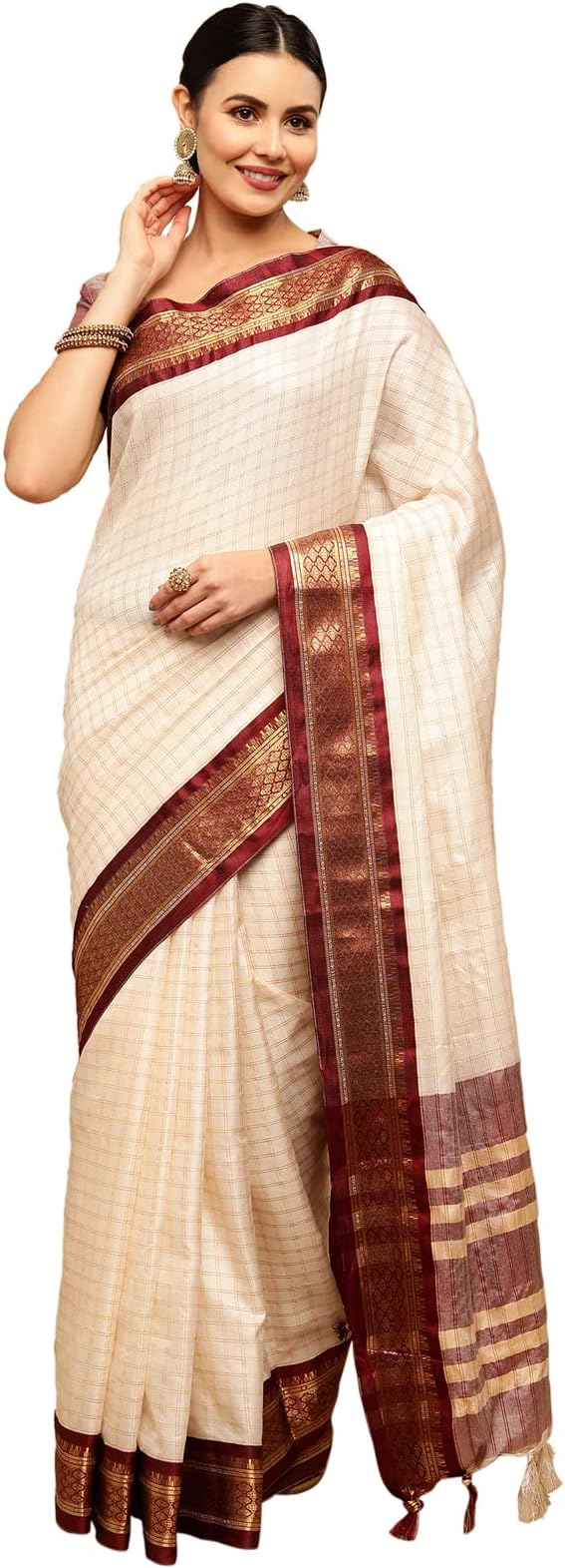 Satrani Women'S Poly Silk Woven Saree With Unstitched Blouse Piece