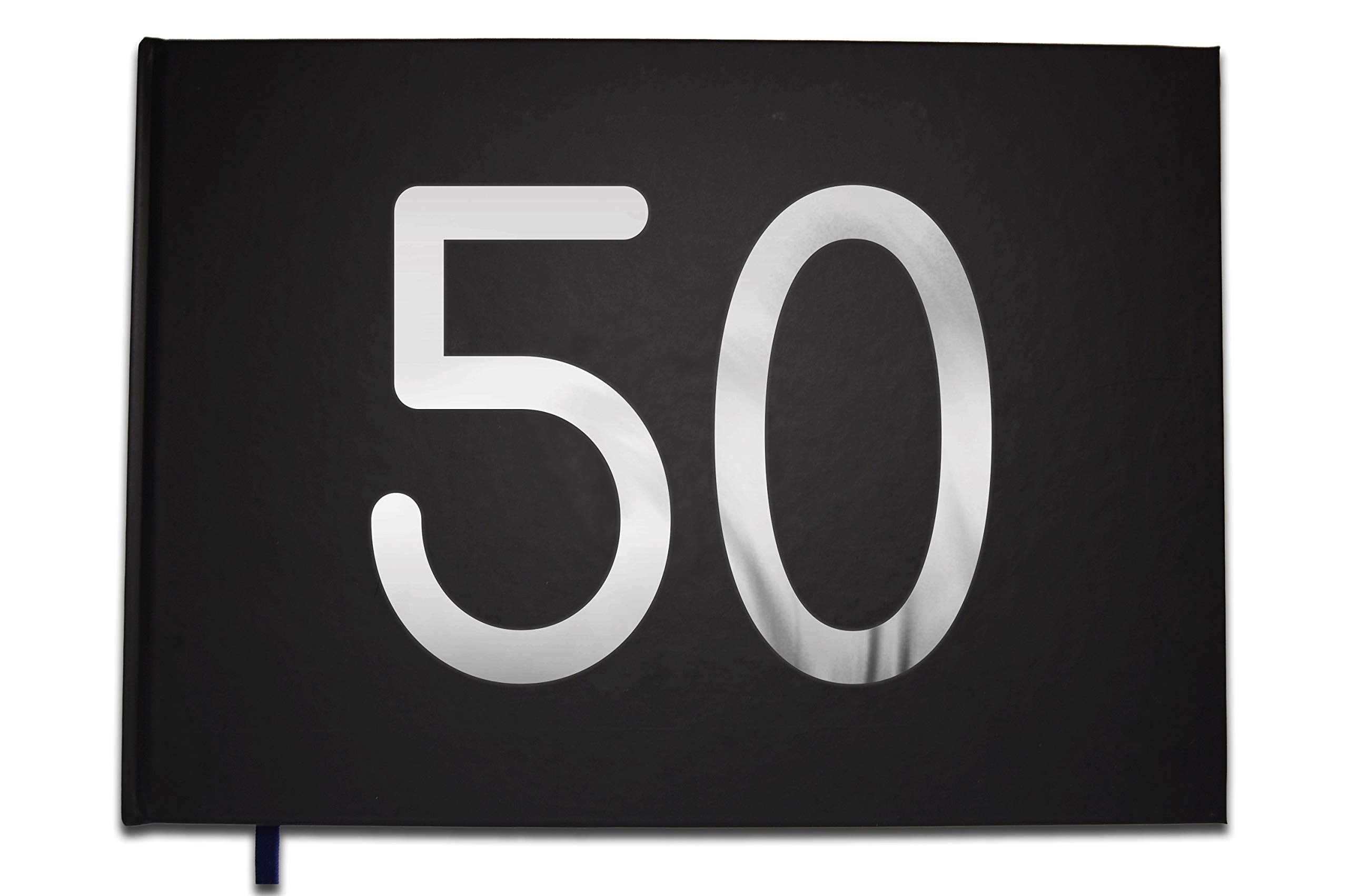 Livre d'or 50 ans au format paysage pour table d'anniversaire chic et recueil de souvenirs