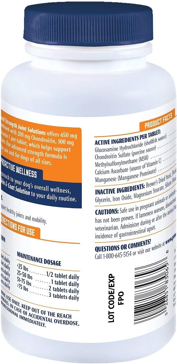 ProSense 180 Count Advanced Strength Dog Joint Solutions Glucosamine Tablets