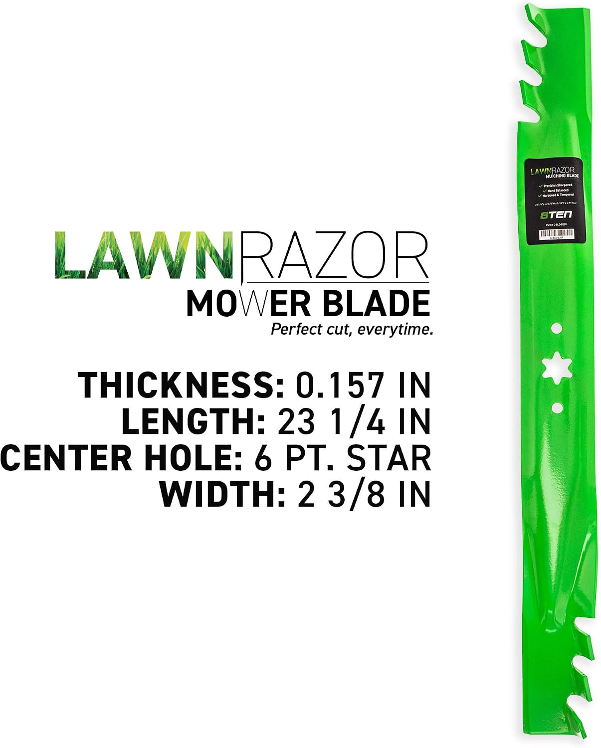 8TEN LawnRAZOR Mower Blade Set for MTD Cub Cadet RZT L46 S46 942-04290 942-04244 742-04244 742-04290 (Toothed)