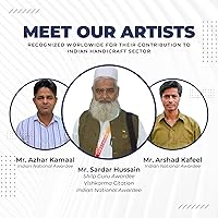 Vista 1 de Hashcart® Pomos de madera de diseño múltiple para el hogar Juego de 6 Perillas redondas únicas hechas a mano para puertas Perillas de diseño