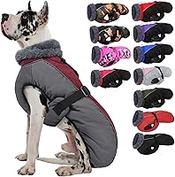 Vista 16 de IECOii - Abrigo extracálido para perro, chaqueta reflectante ajustable, invernal, suave, cuello alto, hebilla, forro de vellón, para clima frío