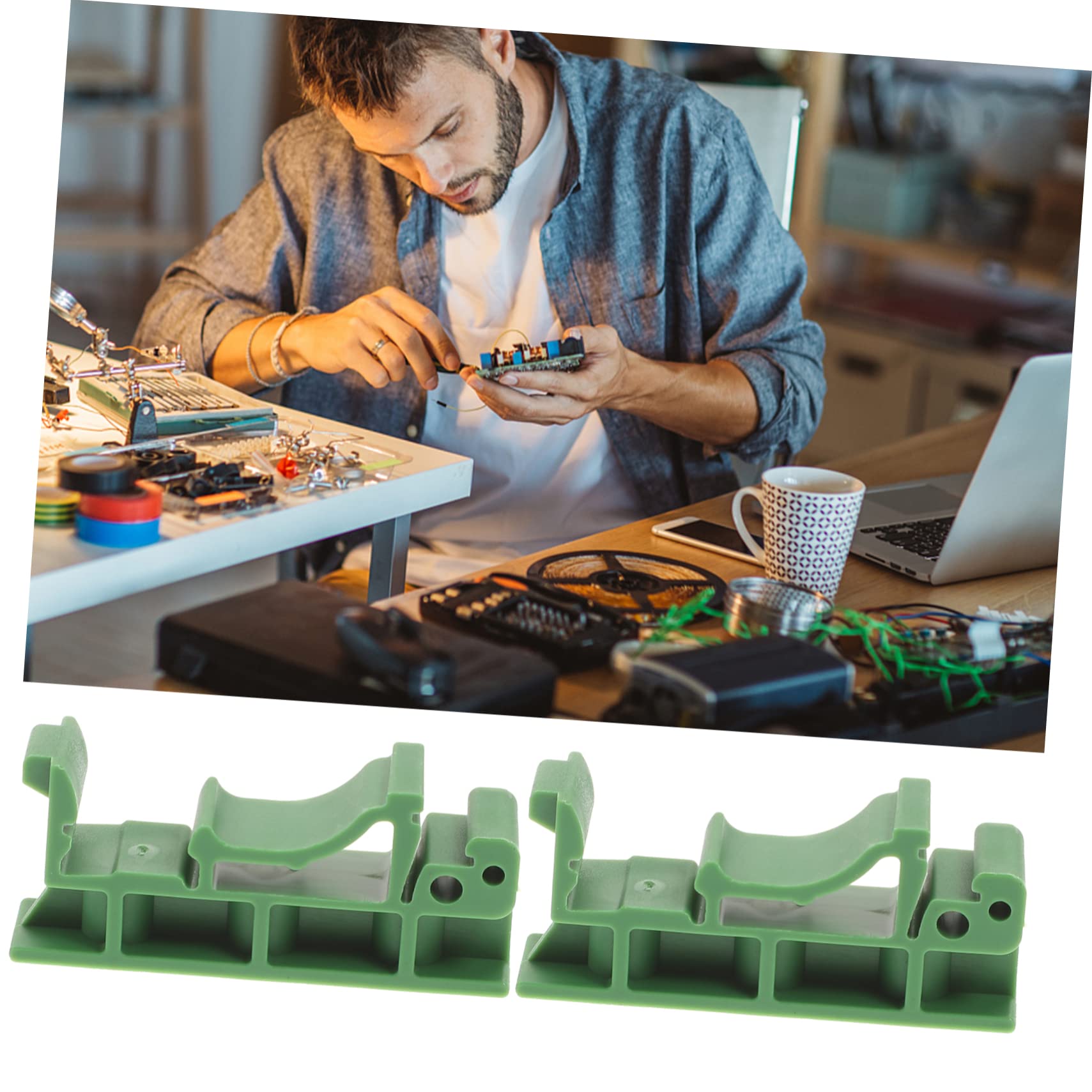 PLAFOPE 20pcs PCB Din Rail Mounting Bracket Mounting Clips Sturdy Nylon PCB Holder Bracket for DIY Electrical Kit