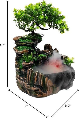 Miniatura 9 de Fuente de agua interior luces LED decoración escritorio resina Wigwam Wigwam planta acuario nebulización oficina manualidades decoración