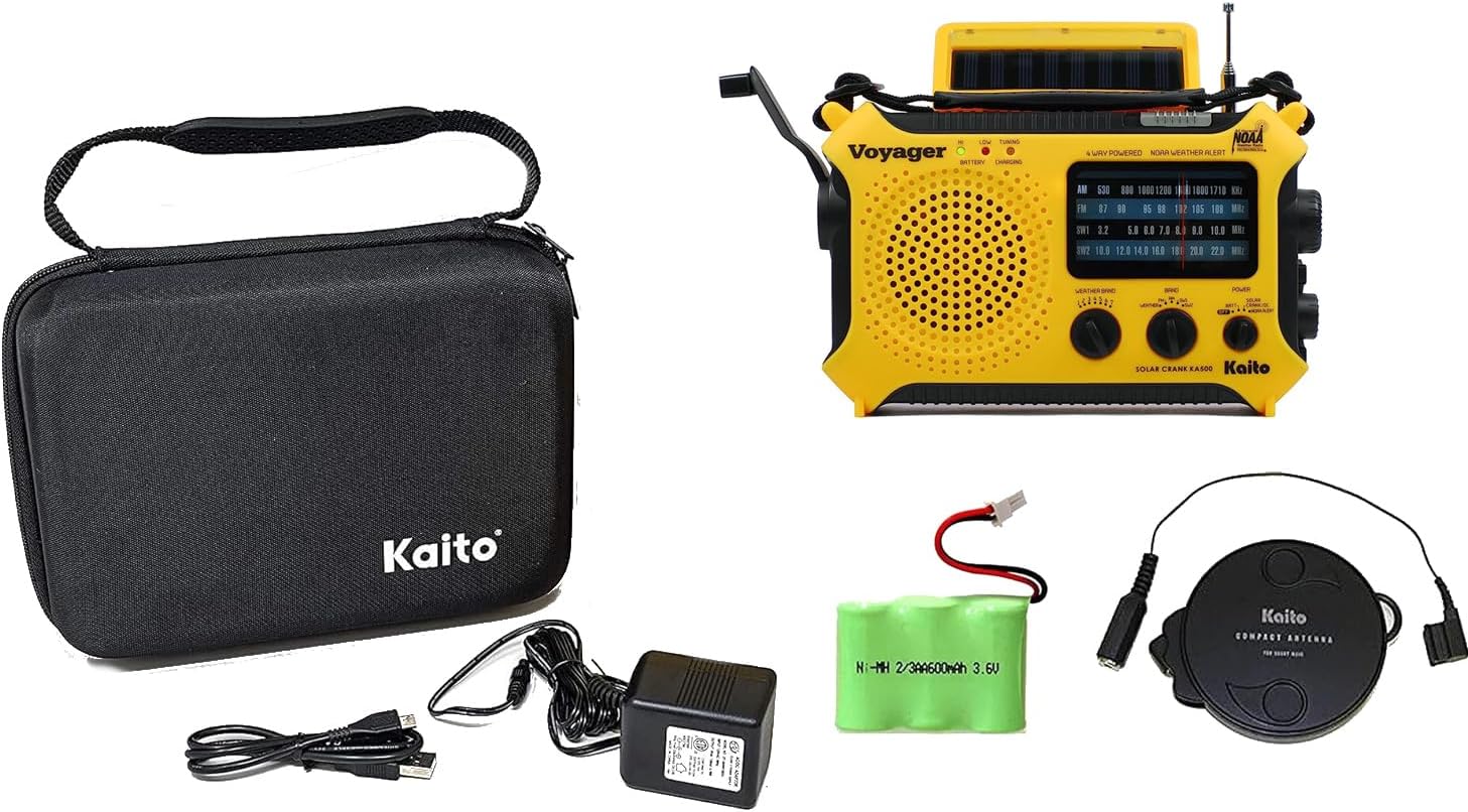 Kaito Voyager KA500 Emergency Radio Deluxe Bundle in Yellow