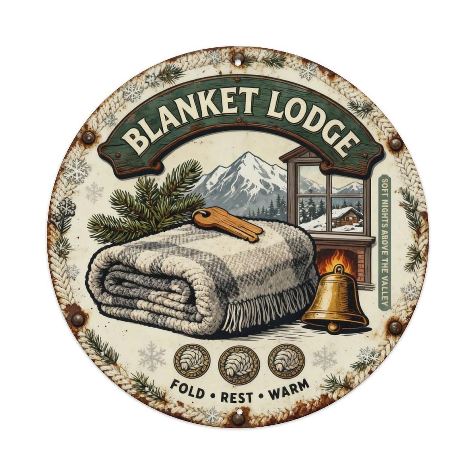 Blanket Lodge Sign Metal Tin Sign Plaque