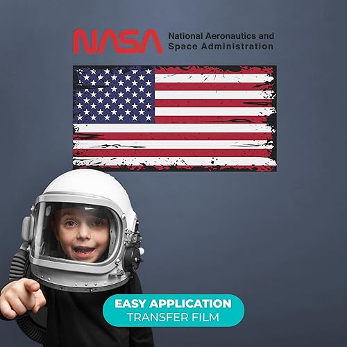 Miniatura 2 de EGD Decoración de pared de la bandera estadounidense de la NASA, decoración I Space para habitación de niños, calcomanía de la NASA para decoración