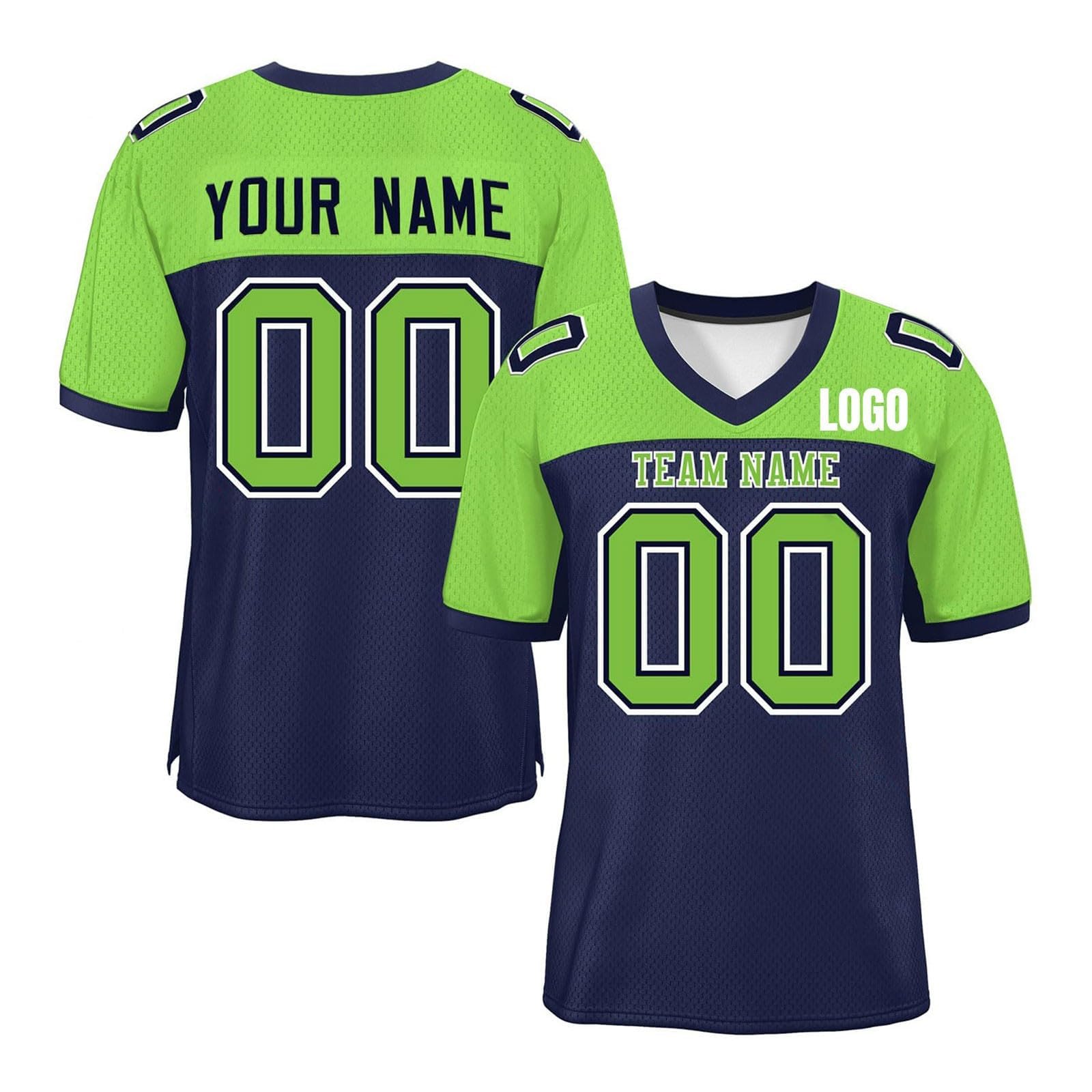 Custom Football Shirts for Adult, Personalised Football Kits with Names, Numbers and Logos, Short Sleeve V-Neck Quick-Drying Breathable Personalised Shirts, Custom Football Supporter T Shirt — image 1
