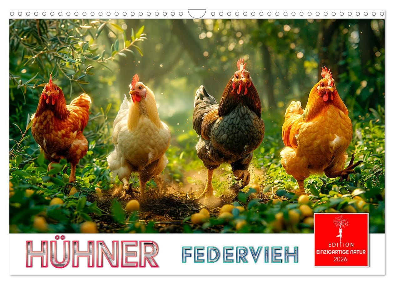 Chickens Poultry UK-Version (Wall Calendar 2026 DIN A3 Landscape), CALVENDO 12 Month Wall Calendar — image 1