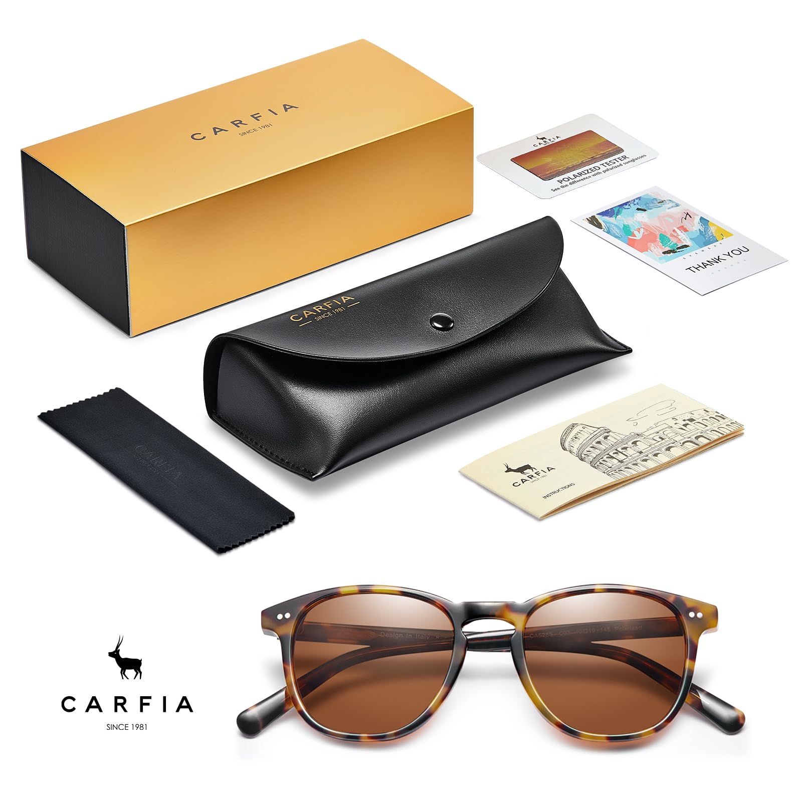 CARFIA Polaryzacyjne okulary przeciwsłoneczne w stylu vintage dla kobiet z małą twarzą, ochrona przed promieniowaniem UV, styl dziurki od klucza do jazdy na świeżym powietrzu, A/Żółw Ramka Brązowa