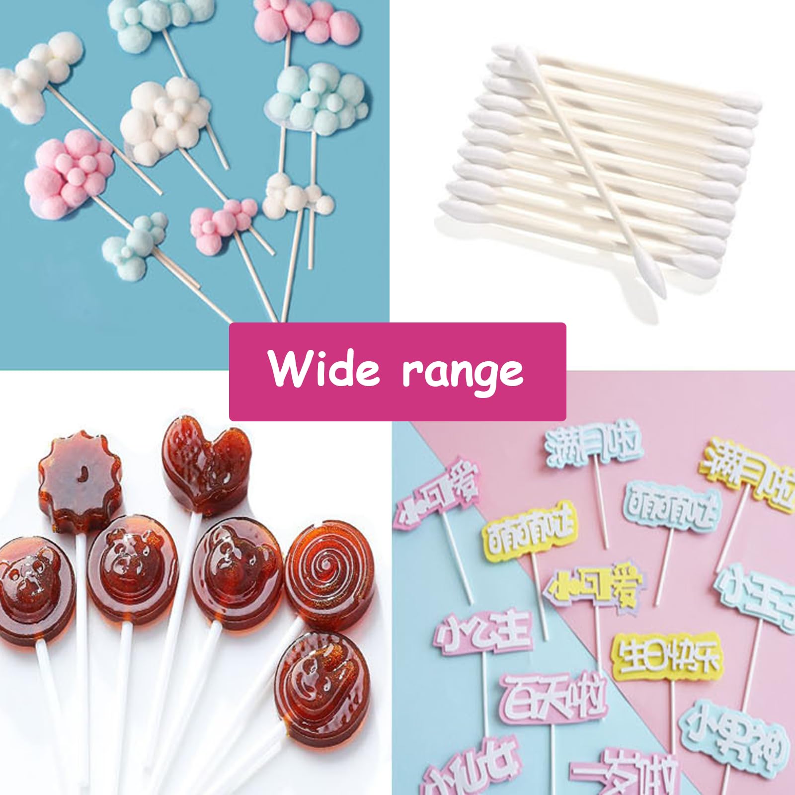 200 Pièces Bâtons pour Cake Pop 10 cm 15 cm Papier Solide Sucettes Gâteaux Desserts Blancs