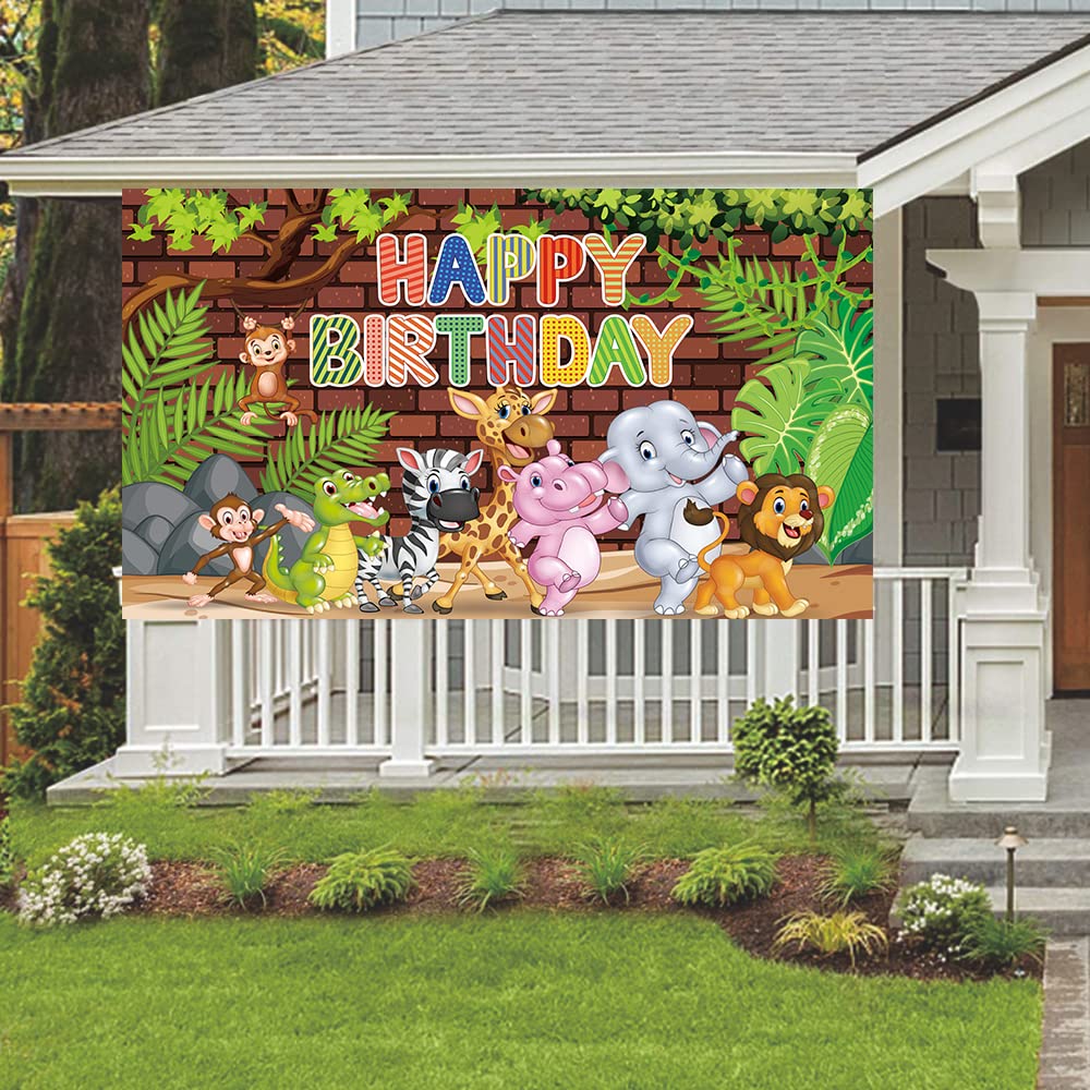 Renaiss 7x5ft Jungle Animals 1st Birthday Background Safari - View #8