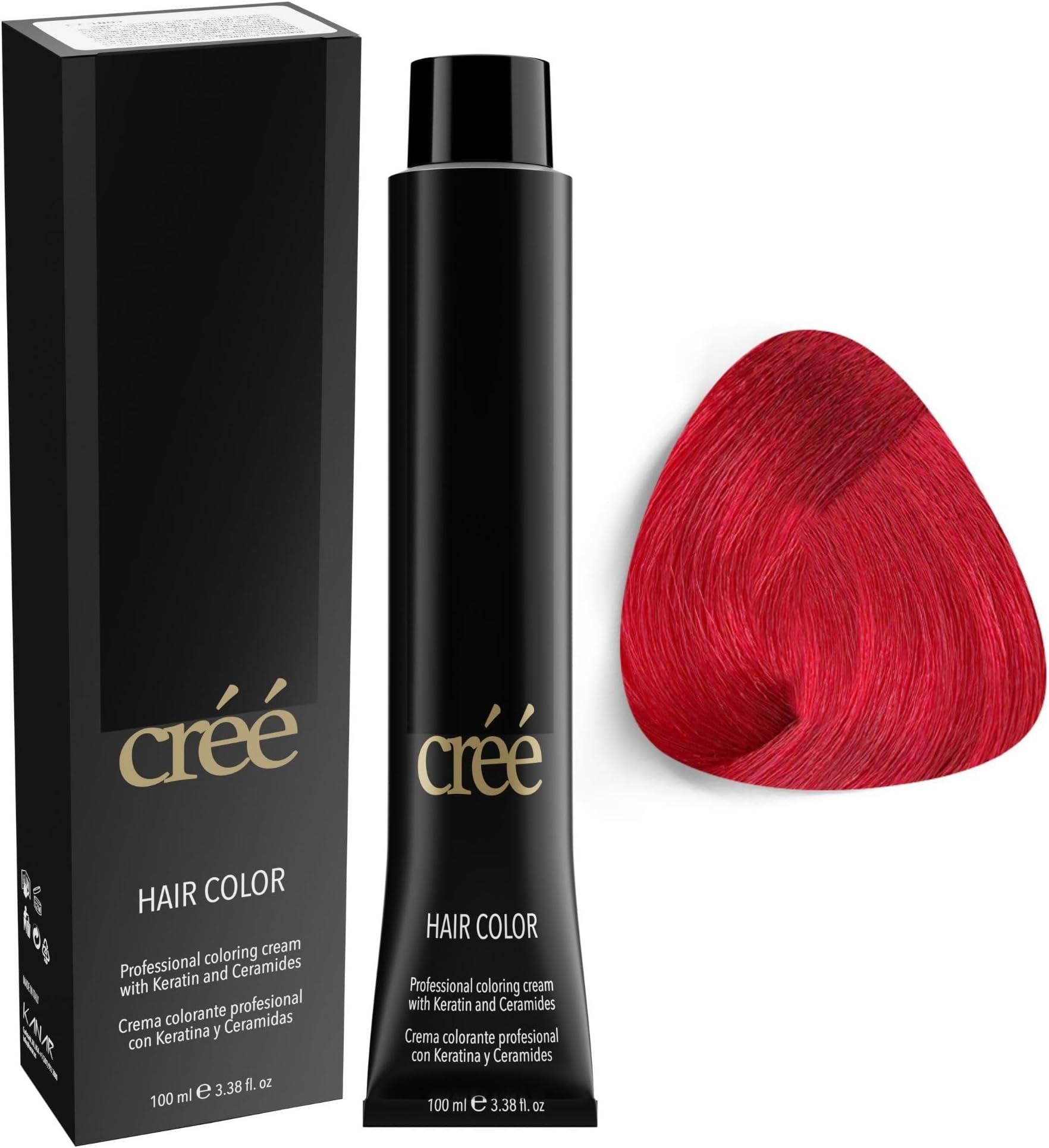 Cree Professional Red - Permanent Hair Color - Long Lasting, Rich Vibrant - Gray Coverage 100ml - 3.4 fl.oz.