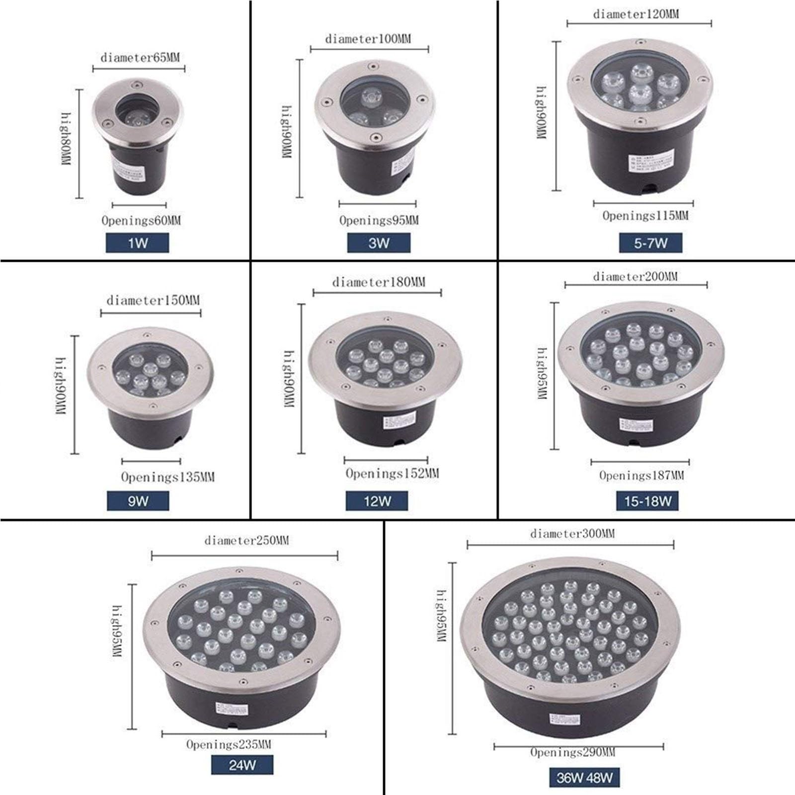 Reflektory LED Zewnętrzne - 85-265V Reflektor Światła Podłogowe, Wodoodporna lampa podłogowa IP67, oświetlenie zewnętrzne, oświetlenie krajobrazowe, podziemne światła LED ( Kolor : Yellow light, S
