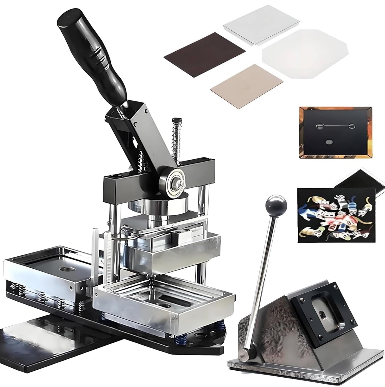 JYBNBBE Badge Maker Machine,3.1X2in Rectangle Fridge Magnet Maker Machine Kit, Refrigerator Sticker Making Machine DIY Photo Magnet Badge Press Machine with 100Pcs Consumables Machine Set