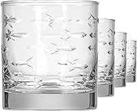 Vista 18 de Rolf Glass School of Fish - Vaso de cóctel de whisky doble de 13 onzas, juego de 2, vasos grabados sin plomo, fabricados en los Estados Unidos