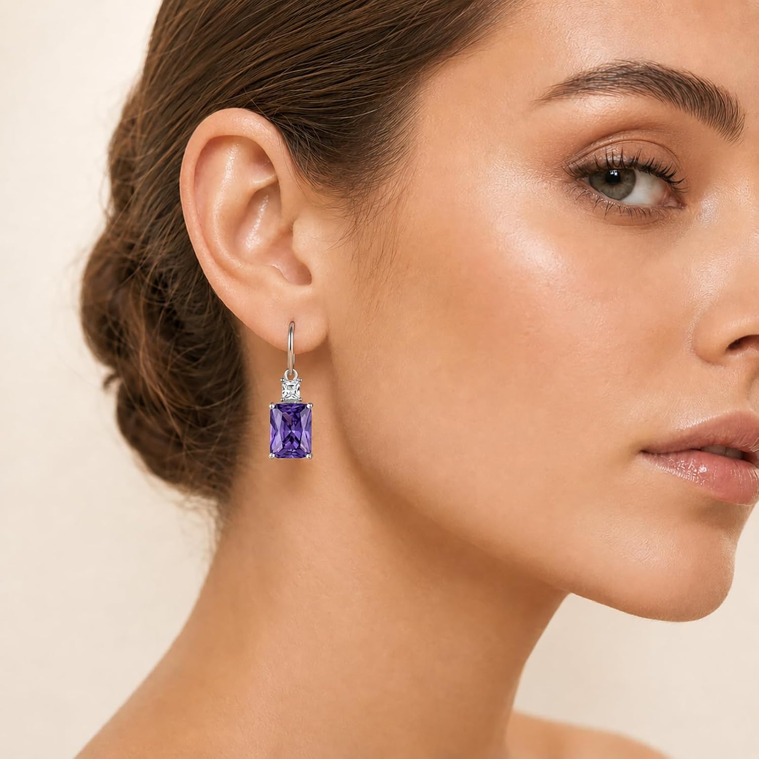Sterling Silver Birthstone Earrings for Woman -Dangle Earring