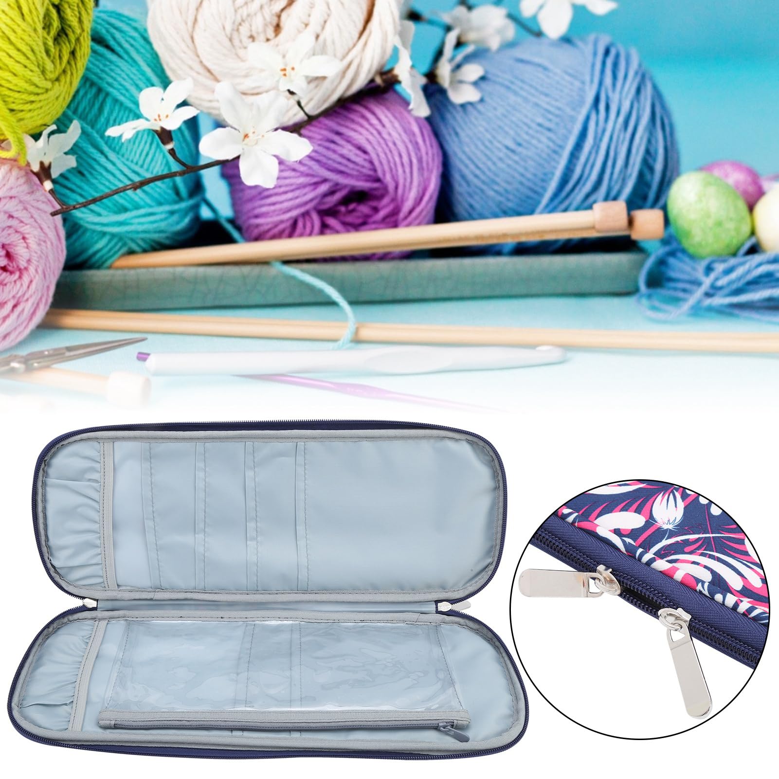 Hatem Kit Organisateur Sac De Rangement Pour Crochets à Tricoter Et Couture - Modèle B Lys Vert