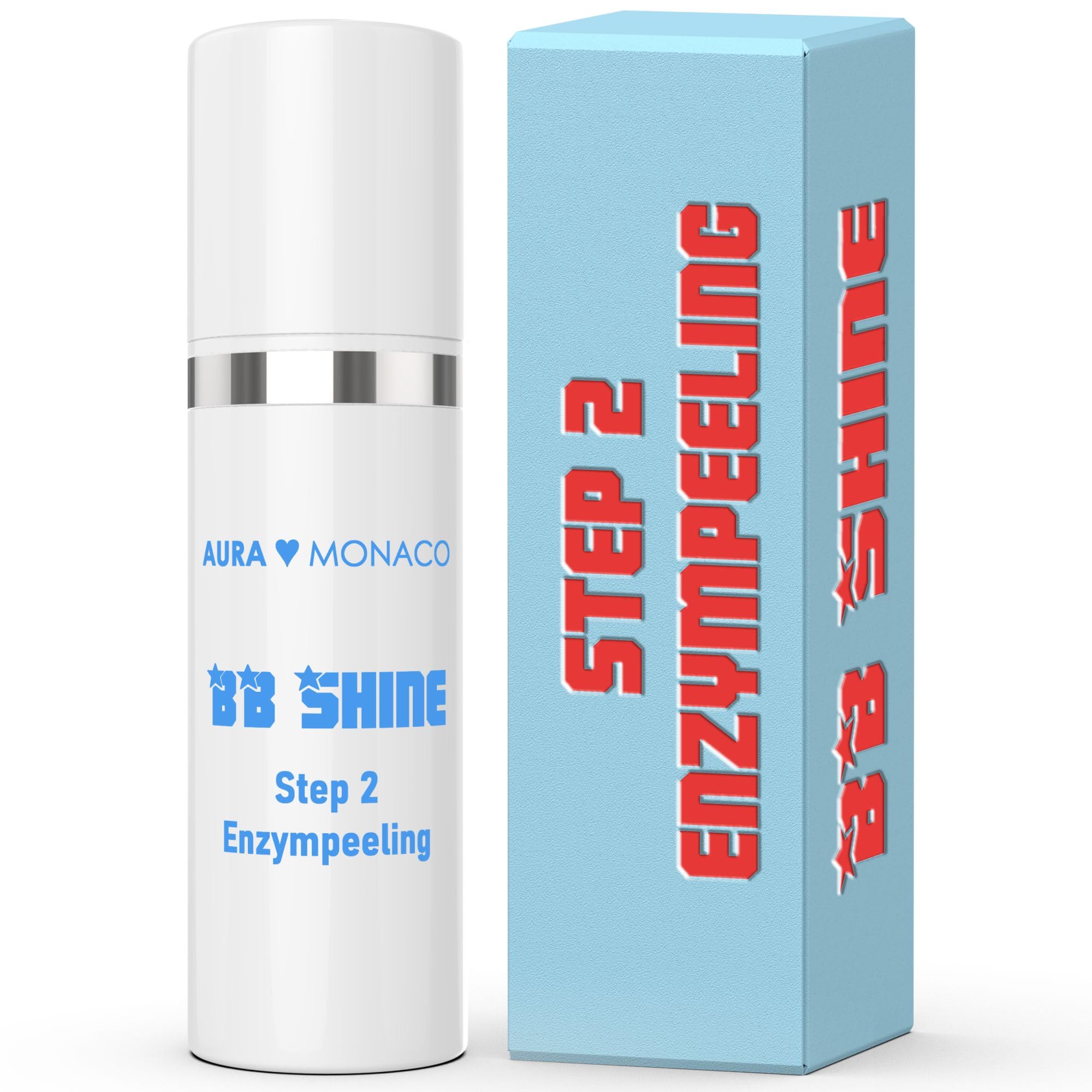 AURA Monaco | BB Shine Enzympeeling 50ml – Sanftes Enzym-Peeling fürs Gesicht mit Fruchtsäure & Squalan – Porenverfeinernd & reinigend – Für fettige & unreine Haut vor Microneedling