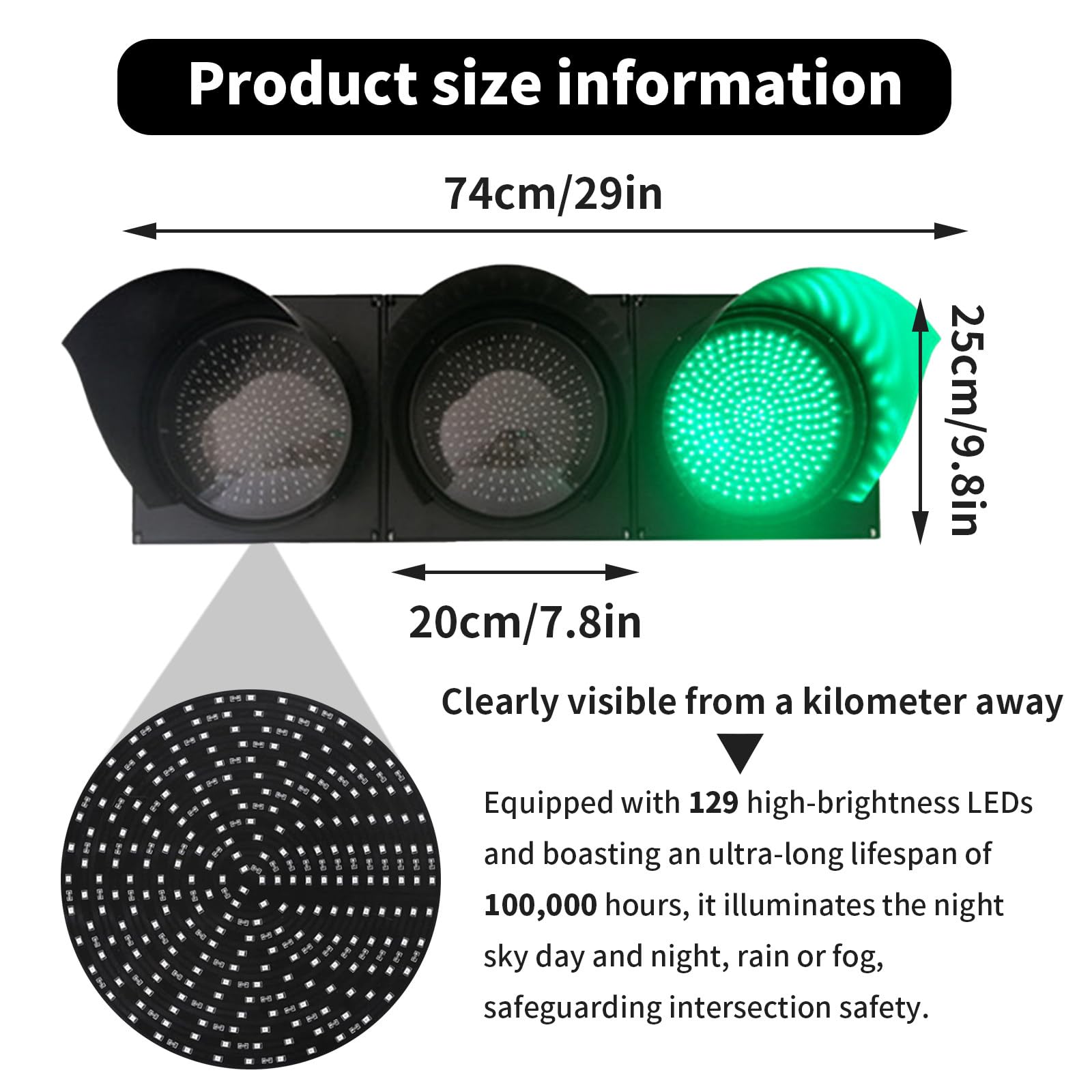 Semáforo, 200 Mm (8 Pulgadas), Luz Industrial Roja/Verde De Parada Y Arranque, Impermeable Ip54, 2 Luces, Lente Roja/Verde, Luz De Freno LED, Luz De Advertencia Indicadora AC240V