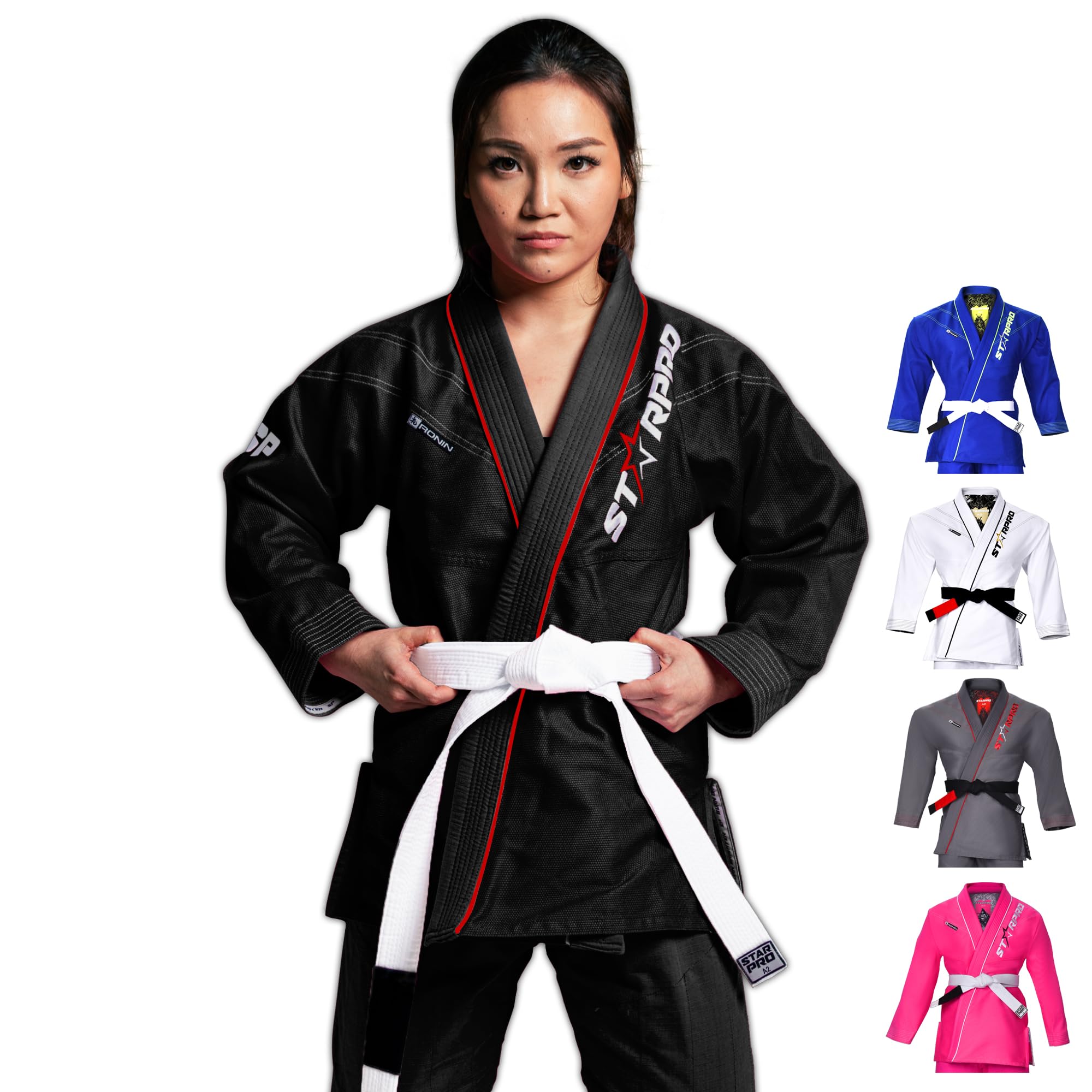 Starpro Ronin Preencogido Premium Jiu Jitsu, BJJ Gi - Muchos tamaños y colores - Jujitsu Gi, BJJ Gi ligero, Jiu Jitsu Gi, Juijitsu Gi, Gi BJJ, BJJ Gi Hombres