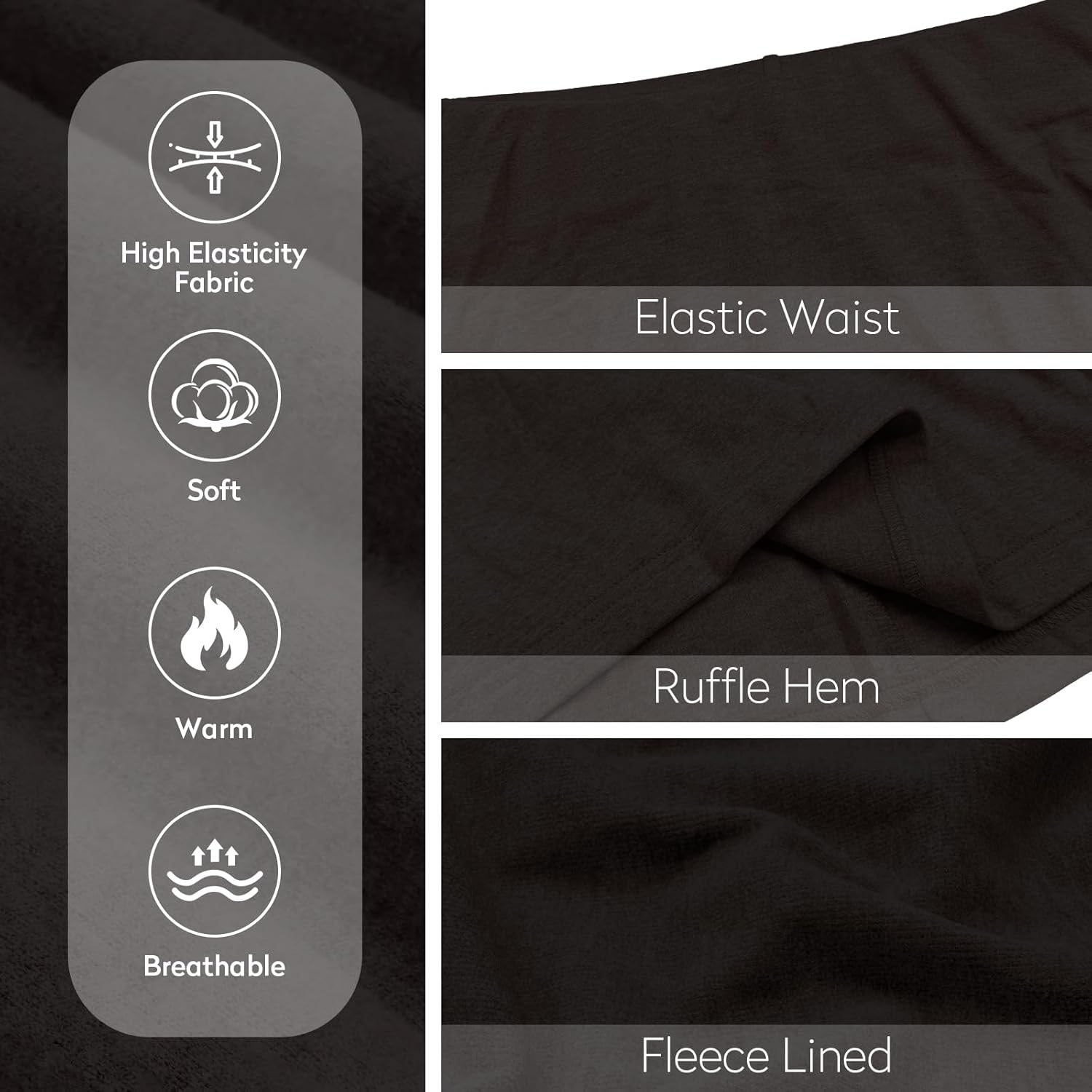 Women's Fall Winter Fleece Warm Knit Blend Long Skirts Elastic Waist A-Line Midi Skirt 2025 - Image 5