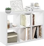 Furinno Cubicle Étagère du livre, 4-Cube Livrez-vous, Bibliothèque à cadres épais avec le dos réversible ouvert, 14.6 x 30 x 30, pour le salon, Chambre, Bureau à la maison, Blanc