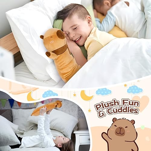 Miniatura 8 de Almohada larga de felpa de gato, almohada de felpa de gato de dibujos animados de 39 pulgadas para niños, animales de peluche largos de gato,