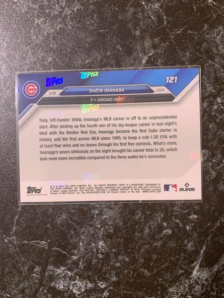 Amazon.co.jp: topps now 121 今永昇太 4勝目 カブス MLB