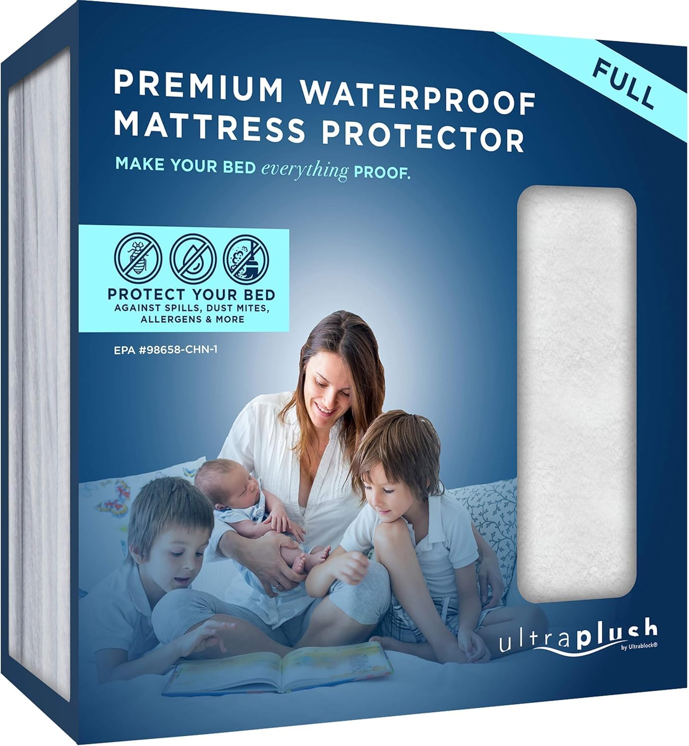 UltraPlush Full Waterproof Mattress Protector - Bedwetting Bed Cover
