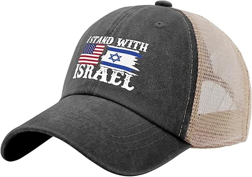 Dad Hat I Stand with Israel Trucker Hat Men Funny Mesh Baseball Cap for Summer